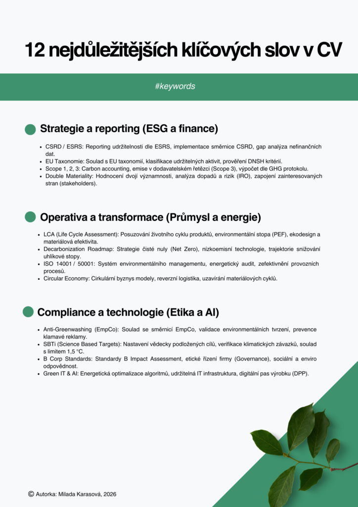 Klíčová slova v CV